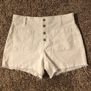High-rise White Denim Madewell Shorts